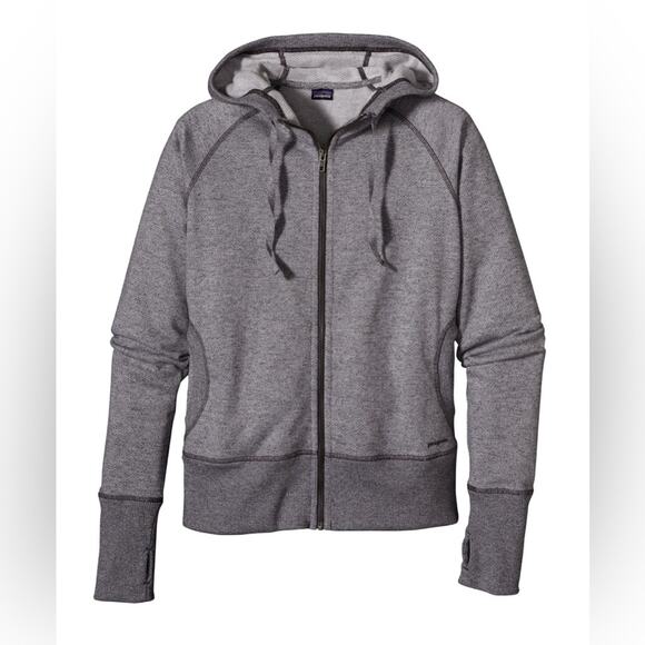 Patagonia Cloud Stack Hoody gray full zip hoodie sweatshirt 54490 thumb holes - Picture 1 of 5
